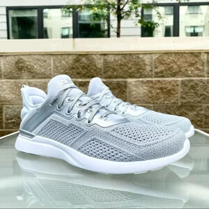 Free People APL Techloom Tracer Sneaker in Metallic Silver White